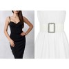 INSPIRE CHIC Women's Stretchy Faux Leather Rhinestone Buckle Wide Elastic Belts Waistband - 4 of 4