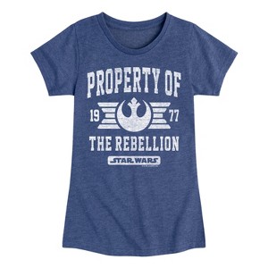 Girls' - Star Wars - Property Of Rebellion Fitted Short Sleeve Graphic T-Shirt - 1 of 3