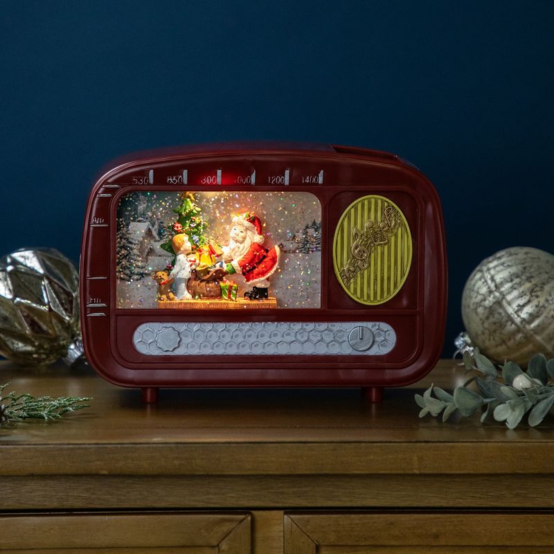 Northlight LED Lighted "Santa Sighting" Retro Radio Christmas Snow Globe - 8.75", 1 of 8