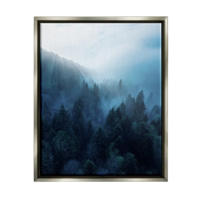 Stupell Industries Daylight over Pine Forest Mountain with Fog