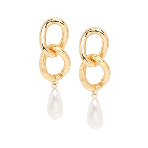 SOHI Women's California Gold Party Pearls Drop Earring - 1 of 4