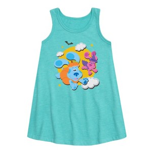 Girls' - Blue's Clues & You! - Full Moon Graphic Sleeveless Aline Dress - 1 of 3