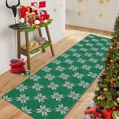 Christmas 2'x3' Entryway Rug Machine Washable Rugs Indoor Door Mat Front Door Rug Snowflake