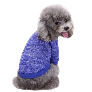 Gooby Dog Clothes Dogs Sweater Soft Puppies Clothing Winter Puppy Sweaters Warm Outfit for Dogs Small XXS XS Cat Apparel (Dark Blue, XXS) - 1 of 1