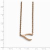 Black Bow Jewelry Rose Gold Tone Plated Stainless Steel Wishbone Necklace, 16.25 Inch - 2 of 4