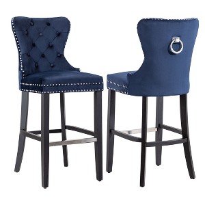 WestinTrends 29" Tufted Velvet Counter Stool - 1 of 4