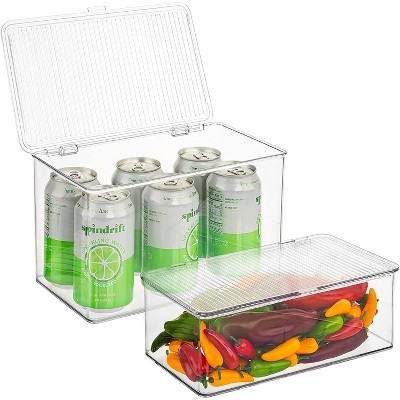 Sorbus Storage Bins For Pantry & Fridge with Hinged Lids - Perfect Cabinet Organizer and Storage for Kitchen