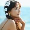 Unique Bargains Women's Fake Flowers Hair Clips Blue White 15 Pcs - 2 of 4