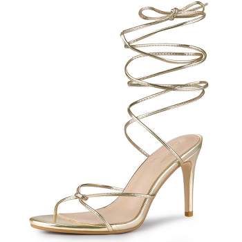 Perphy Lace Up Slingback Strappy Stiletto Heels Sandals for Women