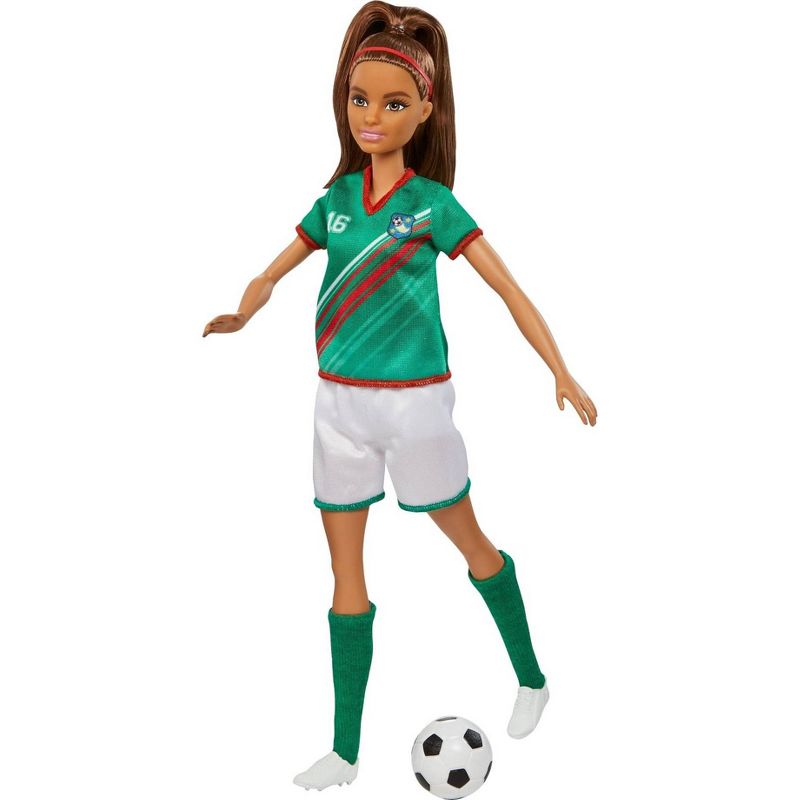 Barbie Soccer Doll - Green #16 Uniform, 4 of 7