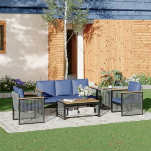 EROMMY 5 Pieces Patio Set Outdoor Furniture Sets Modern Chair Conversation Sets With Coffee Table - 1 of 4