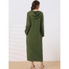 cheibear Women's Zip Up Sweatshirt Robe Hooded Long House Coat Bathrobe Fall Winter - 3 of 4