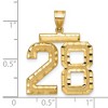 Black Bow Jewelry 14k Yellow Gold, Varsity Collection, Large D/C Pendant Number 28 - 2 of 3