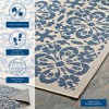 Modway Ariana Vintage Floral Trellis 9x12 Indoor and Outdoor Area Rug – Blue and Beige – Large Weather-Resistant Low Pile Rug for Patio or Living Room - 3 of 4