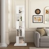 TOAOTBNBO Rotating Bookshelf with Clear Acrylic Plate, 360° Spinning Bookcase with Large Capacity Vertical Square Rotating Shelf - 4 of 4