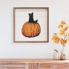 Kendrick Home Vintage Halloween Cat On Pumpkin Wall Art White - 3 of 4