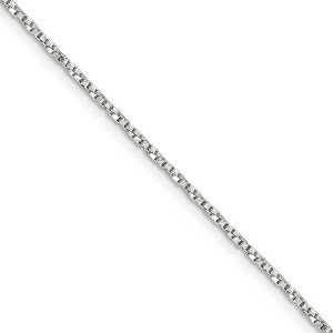 Black Bow Jewelry 1.35mm Sterling Silver, Solid Twisted Box Chain Necklace - 1 of 4