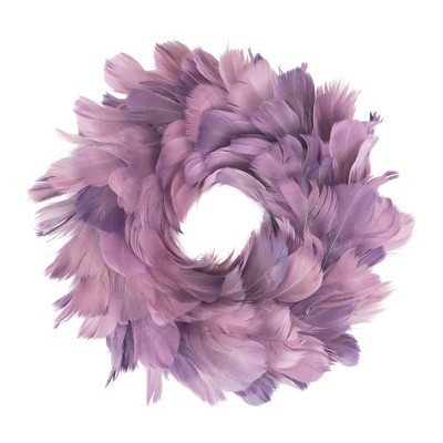 Northlight Layered Feather Christmas Wreath - 10" - Purple - Unlit