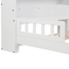 DOMETOUR Twin Pine Wood Bed with Bookcase Headboard ,LED Motion Sensor Light, Guardrails,White - 3 of 4