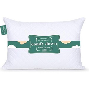 ComfyDown Premium Feather and Down ComfyPlush Supportive Bed Pillow for Sleeping, Luxury Diemend Quilted Cotton Cover, Made in USA, - 1 of 1