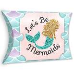 Big Dot of Happiness Let’s Be Mermaids - Favor Gift Boxes - Baby Shower or Birthday Party Large Pillow Boxes - Set of 12
