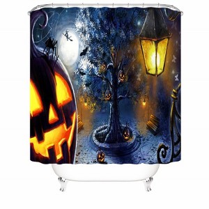 Pumpkin Head Shower Curtains for Bathroom Waterproof Fabric Bath Curtain Durable Soft Stylish Bathroom Decor 72x72 Inch - 1 of 1