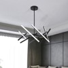 PAKOKULA Modern 8-Light Black Linear Dimmable Sputnik Integrated LED Pendant Light for Living room - 3 of 4