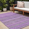Purple Eggplant And Lilac Striped Washable Indoor Outdoor Area Rug - 2 of 4