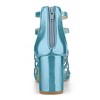 Allegra K Women's Cage Strappy Back Zipper Gladiators Chunky Heels Sandals - 3 of 4