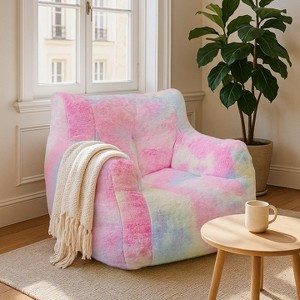 Hooseng Bean Bag Chair, Bean Bag Sofa Chair with Armrests, Fluffy and Lazy Sofa with backrest, Comfy Cozy BeanBag Chairs - 1 of 4