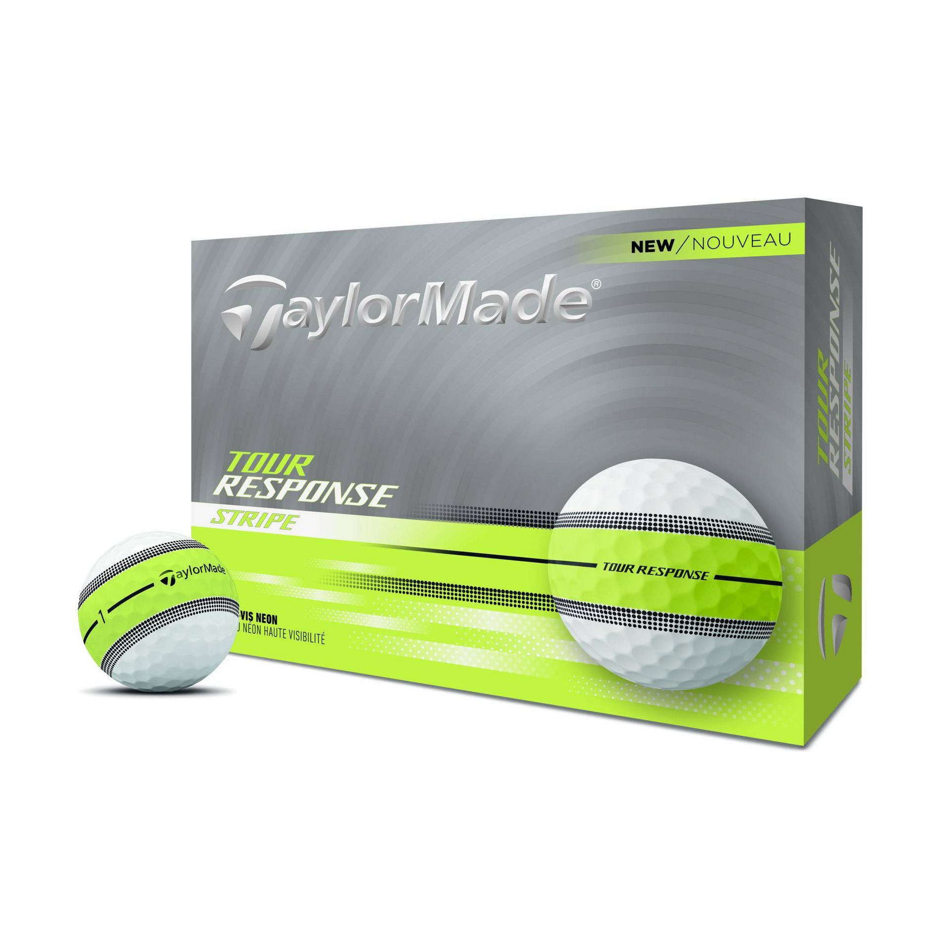 TaylorMade Tour Response Golf Balls 12bp - Stripe: Rubber Urethane Shell, All Ages