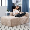 37.5'' Chenille Minimalist Loveseat Sofa with Sleeper and Ergonomic Deep Seat - 4 of 4