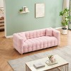NicBex 80 Inch Teddy Fleece Sofa Couch 3-Seater Sofa with 2 Throw Pillows for Living Room,Apartment,Bedroom,Pink - 2 of 4