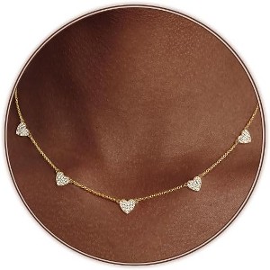 Gold Silver Plated Heart Choker Necklace Dainty Love Jewelry Gift - 1 of 4