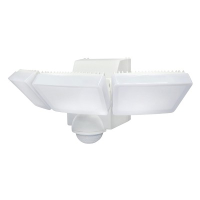 IQ America Motion Security Flood Light, Battery-Powered, 1200 Lumen LED, Wall/Eave Mount for Closet, Shed, Attic, Workshop, Grill Light, White