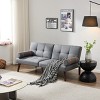 DOMETOUR Modern Convertible Sofa Bed Loveseat for Living Room Bedroom, Linen Fabric Sleeper Futon Couch - 3 of 4