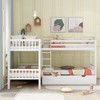 Twin Over Twin L-Shaped Bunk Bed with Drawers, Space-Saving Design, No Box Spring Required, White/Gray - ModernLuxe - 2 of 4