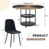 KTMBDW 5-Piece Dining Table Set, 47" Splicing Circular Kitchen Table with 2-Layer Storage and 4 Dining Chair, Modern Dining Room Table - 4 of 4