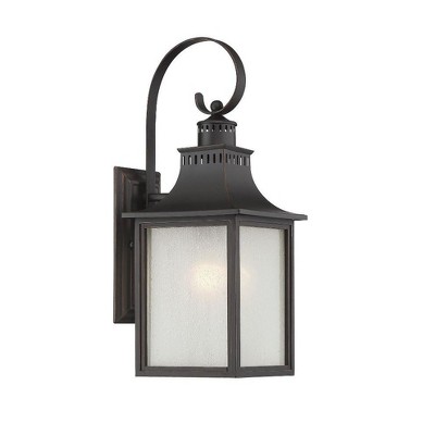 Monte Grande Bronze 18" Outdoor Wall Lantern with Seeded Glass