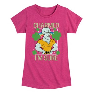 Girls' - SpongeBob Squarepants - Charmed I'm Sure Fitted Short Sleeve Graphic T-Shirt - 1 of 4
