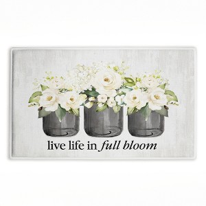 Stupell Industries Life In Full Bloom Flowers Printed Plush Bath Mat And Bath Rug, Design By Lettered And Lined, 18"X30" - 1 of 4