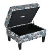 Christopher Knight Home Karaugh Contemporary Floral Pattern Storage Ottoman with Birch Legs - 4 of 4