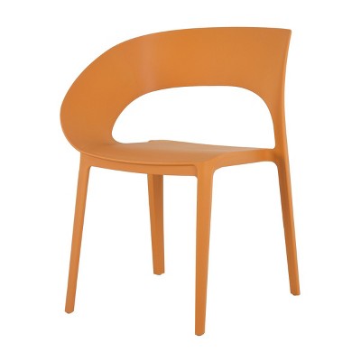 GlasFlength Accent Chairs Contemporary Single Piece Design Durable Indoor Outdoor Seating For Modern Living Spaces, Orange, 21.3"*23.6"*32.5"