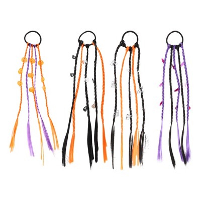 Unique Bargains Halloween Skeleton Hair Rope 4 Pcs