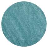 Aqua Blue Solid Shag/Flokati Loomed Round Accent Rug - (3' Round) - Safavieh