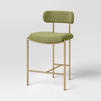 Orion Luxe Backed Counter Height Barstool with Brass Legs - Threshold™