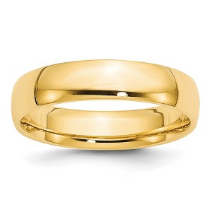 Black Bow Jewelry 2mm to 6mm 14K Yellow Gold Lightweight Domed Comfort Fit Band - 1 of 4