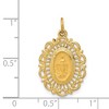 Black Bow Jewelry 14k Yellow Gold, Oval Filigree Miraculous Medal Charm, 15 x 22mm - 4 of 4