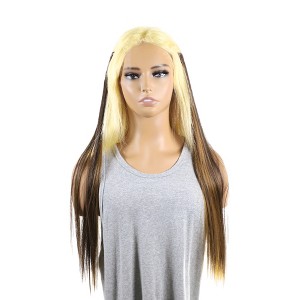 Unique Bargains Women's Straight Long Hair Hair Extensions High Temperature Fiber Mixed Brown 1 Pc - 1 of 3
