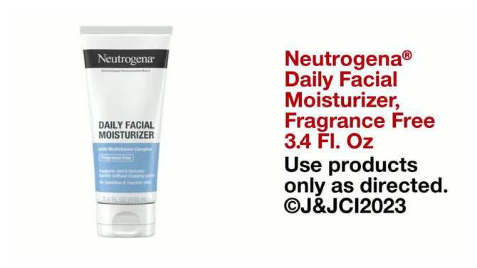 Neutrogena Daily Facial Moisturizer with Vitamin E- Fragrance Free - 3.4 fl oz, 2 of 10, play video